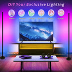 RGBICW Led Corner Floor Lamp,1800lm Corner Light Work with Alexa & Google Assistants,16 Million Colors & 68+ Scene,Music Sync,Color Changing Standing Lamps for Living Room, Bedroom Ambient Lighting
