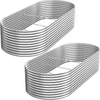 2 Pack Tall Galvanized Raised Garden Bed Outdoor,Metal Garden Bed for Vegetables,Steel Raised Beds for Gardening,Above Ground Garden Box for Flower-37x20 inch-4MV