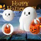 1 Pcs Halloween Ghost Figurine Resin Cute Sculpture Mini Statue Table Ornament Halloween Decorations Indoor Small White Spooky Pumpkin Ghost Decor Figurines for Table Desk Tray Shelf Bedroom