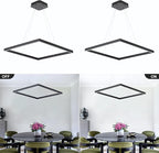 Black Modern Square Chandelier, Square Ceiling Light Fixture, Contemporary Chandelier Pendant Light for Kitchen Island, Dining Room, Bedroom