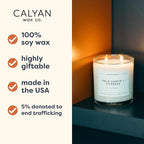 Calyan Wax Co. 2 Wick Candle, Palo Santo + Cypress Scented Candle, 37 Hour Burn Time, Aromatherapy Soy Candles, Non Toxic & Vegan Soy Wax, Glass Tumbler Scented Candles, 12.5oz