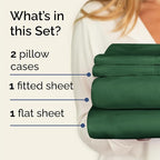 Twin Sheets Set 4 Piece - Includes 2 Pillowcases - Bed Sheets Twin Size - Soft Hotel Luxury Bedding - Cooling, Comfy, Cozy & Breathable - 1 Flat & 1 Fitted & 2 Pillowcases w/ Deep Pockets - Emerald
