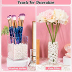 300Pcs Pearl Vase Filler, Ivory No Hole Faux Pearl Beads for Centerpieces Vases, Candle Centerpieces, Wedding Birthday Party Home Decor 8/10/14/20mm