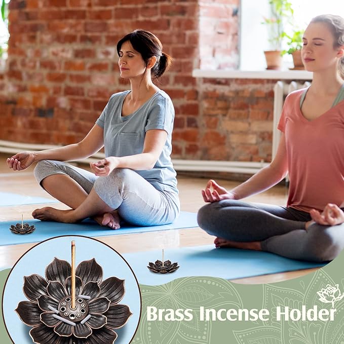 Sumind 30 Pieces Incense Holder Lotus Sticks Incense Burner Cone Burner Ash Catcher for Home Fragrance Decor Yoga SPA Bedroom(Retro)