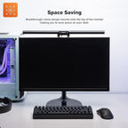 Beam Monitor Light Bar, LED Light Bard for Eye Caring, e-Reading, LED Desk Lamp with Auto-Dimming, Touch Control, No Screen Glare, Space Saving, Home Office Task Lamps (Black (Non-RGB))