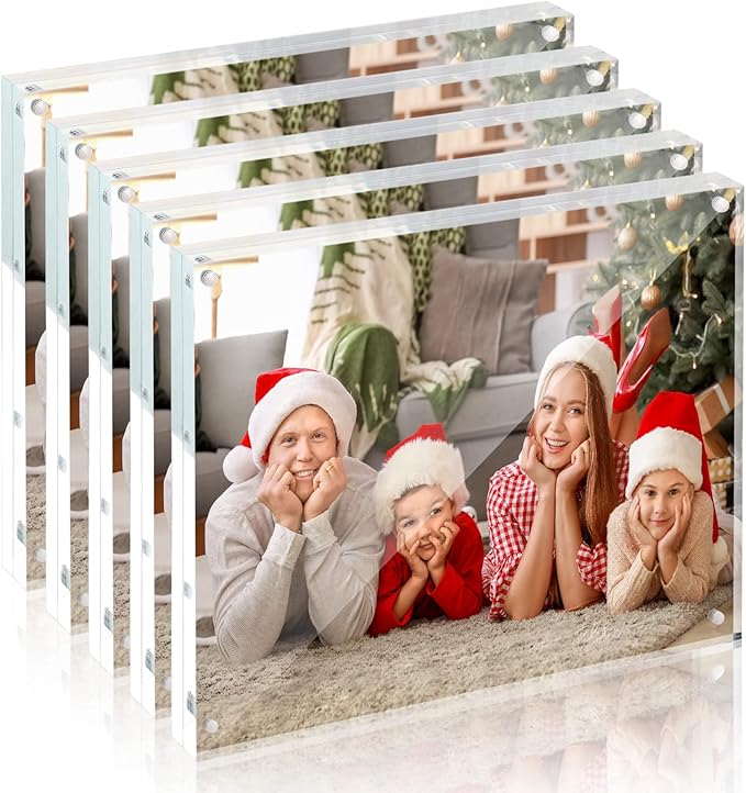 SYNTRIFIC Acrylic Frames 8x10,5 Pack 10+10mm Thickness Frame Acrylic,Freestanding Double Sided Magnetic Frame Lucite Frame Transparent Gift for Desktop Display