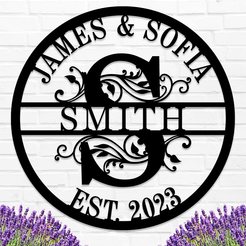 Custom Name Sign Initial Split Letter Monogram Sign Wedding Housewarming Gift