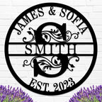 Custom Name Sign Initial Split Letter Monogram Sign Wedding Housewarming Gift