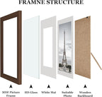 Picture Frames Set of 10, Collage Picture Frames for 8x10, 5x7, 4x6 Photos Real Glass for Wall or Tabletop