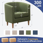 Accent Barrel Chairs Set of 2, Modern Comfy Living Room Chairs with Armrest Small Reading Chair with Cozy Soft Padded for Bedroom Reception Room Cafe,Green