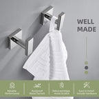 Angle Simple Bath Towel Hook 2 Pack, Stainless Steel Square Robe Coat Holder for Wall, Bathroom Kitchen Garage Wall Hook for Hanging Tools, Polished Chrome