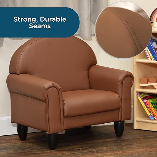 Children's Factory As We Grow Chair and Couch, Flexible Seating for Daycare or Preschool, Kids Reading Couch, Playroom Furniture, Walnut