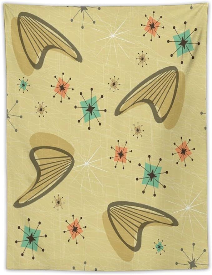 ICMOLYYENLO Boho Medieval Cat Tapestry, Abstract Atomic Starburst Geometric Aesthetic Art Wall Hanging For Bedroom Living Room Dormitory 40x60 Inches