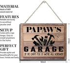 Rustic Sign, Father's Day Gift, Dad's Gift, Grandpa's Gift, Decor Hanging Wood Signs, Printed Wood Wall Art Sign, Papaw's Garage, If He Can't Fix It We're All Screwed, Vintage Sign Gift for Grandpa