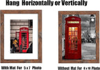 8x10 Picture Frame Set of 6, Display Pictures 5x7 with Mat or 8x10 Without Mat for Wall Mounting, Rustic Brown