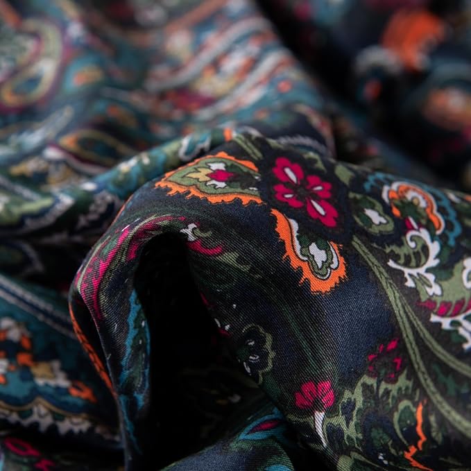 ABREEZE Luxury Vintage Black Duvet Cover Sets Damask Paisley Bedding Set Retro 100% Brushed Cotton Zipper Closure Bedding Collection Cal.King