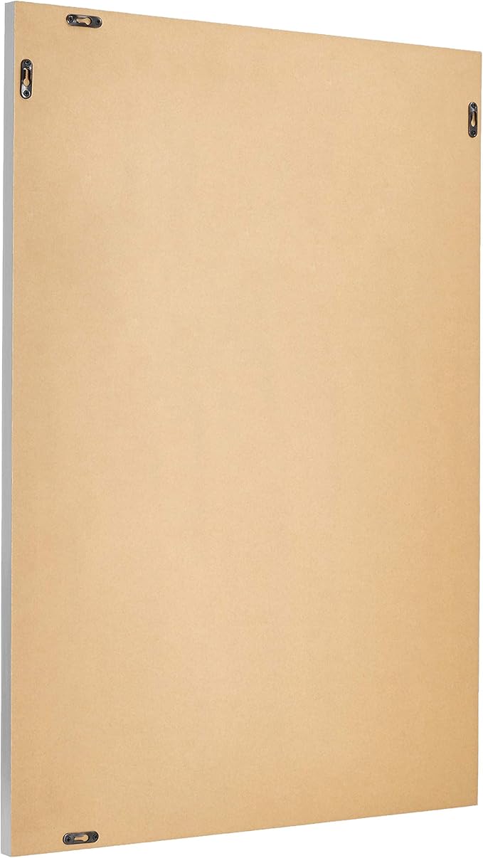 Amazon Basics Rectangular Wall Mount Mirror, Peaked Trim, Nickel, 24" x 36"