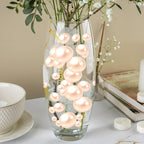 100PCS Light Champagne Faux Pearls Beads for Centerpiece Vases, Vase Filler Faux Pearls, No Holes Filler Beads for Party Anniversary Birthday Wedding Table Decor, 14/20/30mm