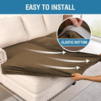 H.VERSAILTEX Velvet Stretch Sectional Couch Covers 3 Pieces Sofa Seat Cushion Covers L Shape Separate Couch Cover for Both Left/Right Sectional Couch (Large Sofa 2 Seater + 1 Chaise, Bronze Brown)