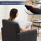 Accent Chairs Set of 2, Mid Century Modern Living Room Chairs Comfy Reading Chair with Upholstered Cushion Relax Armchair for Bedroom Apartment,Office,Dark Grey