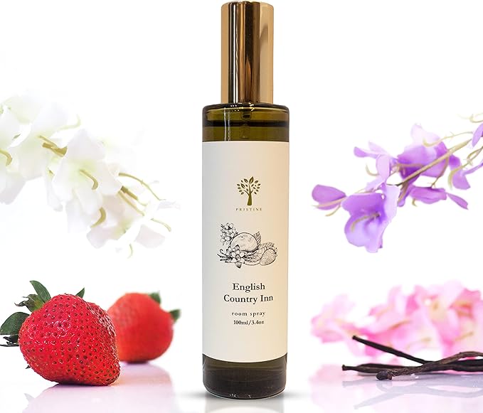 PRISTINE English Country Inn/Inspired by Ritz Carlton Linen & Room Spray Air Freshener, Made With Essential Oils, Fragrance room spray with Strawberry and Vanilla 3.4oz Pillow Spray