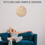 Wall Clock, Silent Clock, Wall Clocks Battery Operated， 12 inch Modern Wall Clock, Suitable for Offices, Living Rooms, Kitchens, Homes, Schools (Beige Without Second Hand)