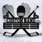Custom Hockey LED Wall Sign - Personalized Skate & Goalie Mask Neon Light Custom Name Sign, Hockey Decor for Boys Room, Man Cave, Locker Room, Players, Coaches, Sports Fans