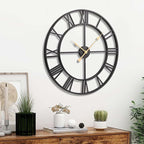 Vantic 32 Inch Large Wall Clock, Roman Numeral Metal Oversized Wall Clocks for Living Room Decor, Bedroom and Kitchen, Completely Silent, Non Ticking, Battery Operated
