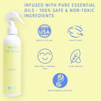 MOXĒ Happy Linen & Room Spray, Uplifting Essential Oils, Natural Aromatherapy Mist, Home & Bedroom, Office, Furniture, Bedding, Pillows, Sheets, Cinnamon, Sweet Fennel, Sage, Thyme, 8 Ounces (1 Pack)