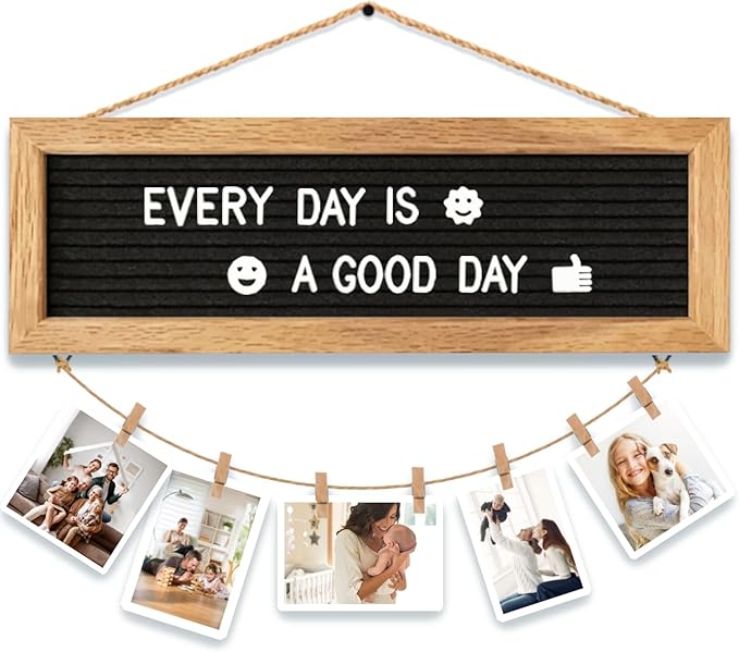 Picture Frames Collage Wall Decor Picture Frames for Wall, Felt Letter Board with 340 Letters and 15 Clips, Unique DIY Photo Frames, Gifts for Teen Girls Ages 10 11 12 13 Years Old Christmas