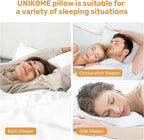 UNIKOME Natural Goose Feathers and Down Pillow - King Size Set of 2, Medium Firm Pillow with 100% Cotton Cover, Gussted & Quilting Design Hotel Collection Bed Pillows for Back, Stomach, Side Sleeping