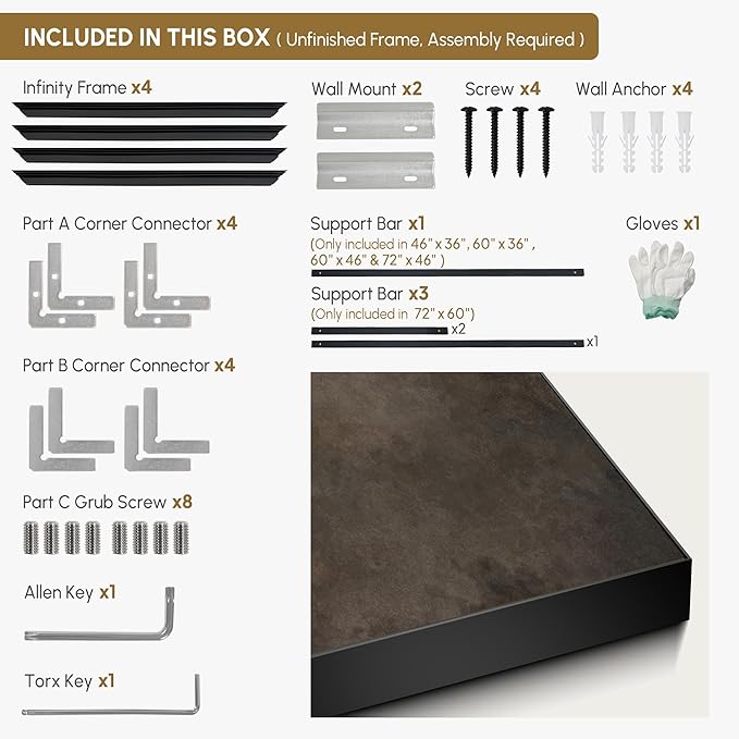 SIGNWIN 46"x72" Extra Large Framed Wall Art Neutral Cloudy Abstract Illustration, Soft Atmospheric Design for Home Living Room Bedroom Decor (Frame Assembly Required)