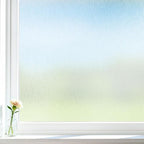 Privacy Window Film Static Cling, Frosted Glass Decorative Window Film with 96% UV Blocking, Non-Adhesive Removable Window Cling for Home Office Bathroom, 45.2 x 314.9 Inches, Pure