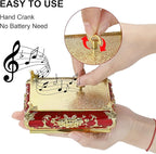 ELLDOO Vintage Music Box, Gold Metal Musical Jewelry Box Keepsake Box, Small Trinket Jewelry Storage Box Gift for Girl Women (Tune: You are My Sunshine), Red