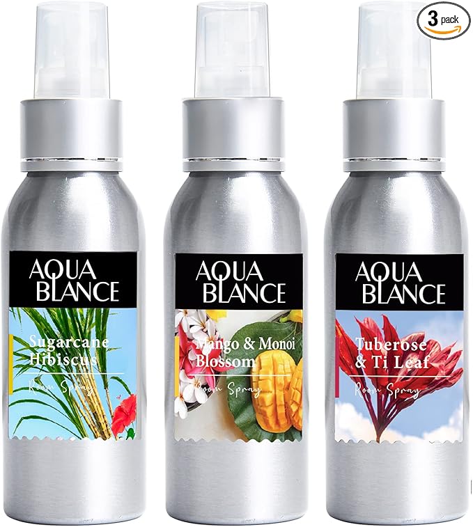 Fragrant Room Spray, Hawaiian Luau, 3 x 3.4 fl oz, Air Fresheners Odor Eliminator for Home, Bathroom, Concentrated Room Spray
