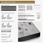 46"x72" Extra Large Framed Wall Art Soft White Poppies Watercolor Floral, Delicate Botanical for Home Living Room Bedroom Decor (Frame Assembly Required)