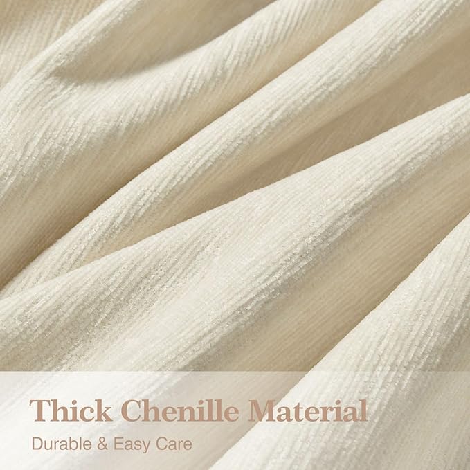 Couch Cover for Dogs Sectional Sofa Covers Washable for 2 Cushion Couch, Chenille Couch Cover Blanket, Sectional Sofa Slipcovers, Multi-Use Furniture Protector for Kids, Pets, 91" X134", Beige