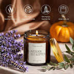 Lavender & Eucalyptus Scented Candles for Home, Natural Soy Wax Aromatherapy Non Toxic Candle Gifts for Women Men, Home Fragrance Decoration Glass Jar Candle for Meditation and Relaxation (9oz)