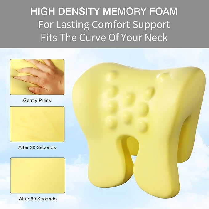 HOMBYS Memory Foam Neck Support for Office Chair, Supportive Headrest Pillow for Neck Pressure Relief Improved Posture for Working Chair, Car, Sofa, Plane and Travel