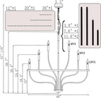 Black Chandelier 24-Light Industrial Iron Candle Chandelier Modern Suspended Farmhouse Chandeliers Pendant Light Fixtures for Dining Room Bedroom Living Room Kitchen Island Foyer E12 Bulb