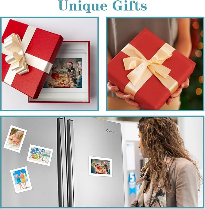 CRUGLA 12 Packs 4x6 Magnetic Picture Frames for Refrigerator， White Peel and Stick Frame Bulk, 4 by 6 Photo Holders for Fridge Dishwasher Whiteboard