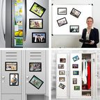 Magnetic Picture Frames with Black Border(4"X6",10 Pack),Magnet Photo Frame Pockets/Postcard Holder,Decorations for home/office/school/Classroom/party