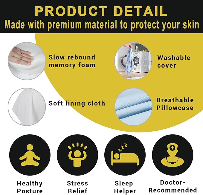 Long Knee Pillow for Side Sleeper Fully Support Thighs and Knees for Sciatica, Back, HIPS, Knees, Joints Pain Relief - Leg Pillow for Sleeping Between Legs Aligns Spine & Relieves Pressure-Blue