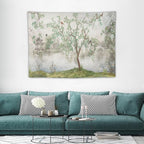 HZOHNAGO Japanese Tapestry Tree Misty Garden Lake Printed Wall Tapestry Ink Painting Wall Hanging for Bedroom Living Room Dorm 40" W x 30" H