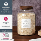 2 PCS Large Glass Jar with Airtight Lid, Glass Food Storage Jars for Tea,Spice,Cereal, Egg,Flour,Coffee and More(70 FL OZ/2000 ml)