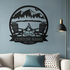 Personalized Camping Signs | Custom Metal Sign | Custom Mountain Campfire Sign | Custom Signs Outdoor Metal | Family Name Sign | Personalized Campfire Name Sign | Metal Wall Art | Camping Signs