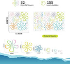 187PCS Flower Bubbles Wall Decals Under The Sea Birthday Party Decorations Ocean Wall Stickers Wall Decor for Bathroom Nursery Bedroom Home Classroom Car