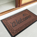 Yimobra Welcome Front Door Mat, Heavy Duty Easy Clean Doormat Indoor Outdoor, Waterproof Quick Dry Floor Mat for Home, Garage, Hign Traffic Areas, Non Slip, Low Profile, 29.5X17 Inches, Maroon