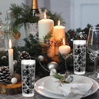 200PCS Black Faux Pearls Beads for Centerpiece Vases, Vase Filler Faux Pearls, No Holes Filler Beads for Party Anniversary Birthday Wedding Table Decor, 10/14/20/30mm