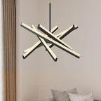 Kinglong Black Chandelier【Upgraded】,Modern Chandelier 6-Lights,Dimmable Acrylic LED Chandelier Lighting Fixture for Dining Room,Living Room,Bedroom,Entryway,Kitchen Island(L:20.07",W:17.32")